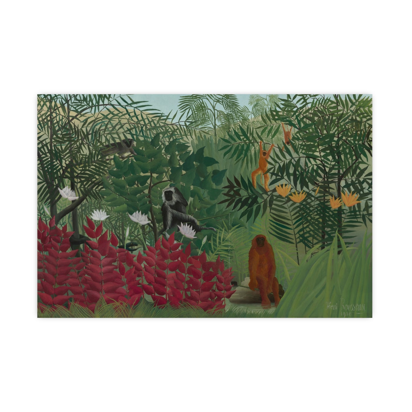 Tropical Forest with Monkeys - Rousseau Fine Art Poster