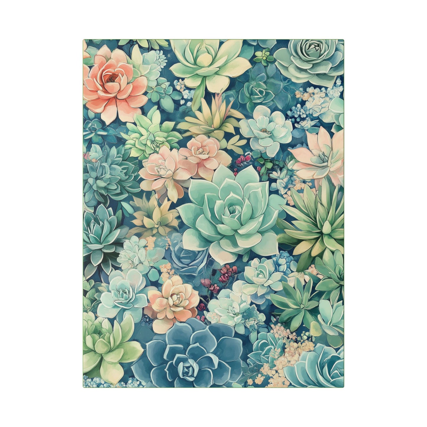 Succulents in Pastel - Secret Garden Collection - Fine Art Print on Canvas