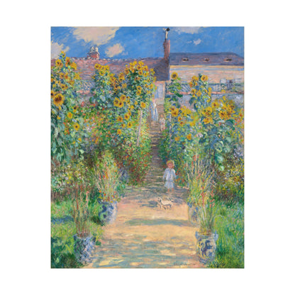 Monet - Garden at Vétheuil Sunflower Fine Art Print