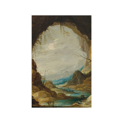 Vista from a Grotto - Romantic Cave Landscape Fine Art Poster