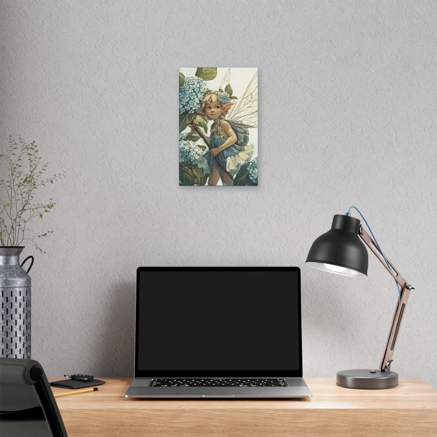 Blue Hydrangea - Flowers & Fairies Collection - Fine Art Print on Canvas