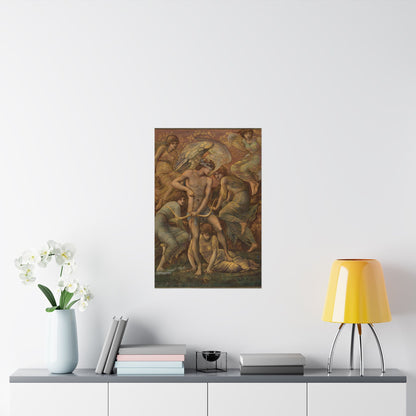 Cupid's Hunting Fields - 1924 - Vintage Fine Art Print - Classic Matte Vertical Poster - Ethereal - Angelic Artwork