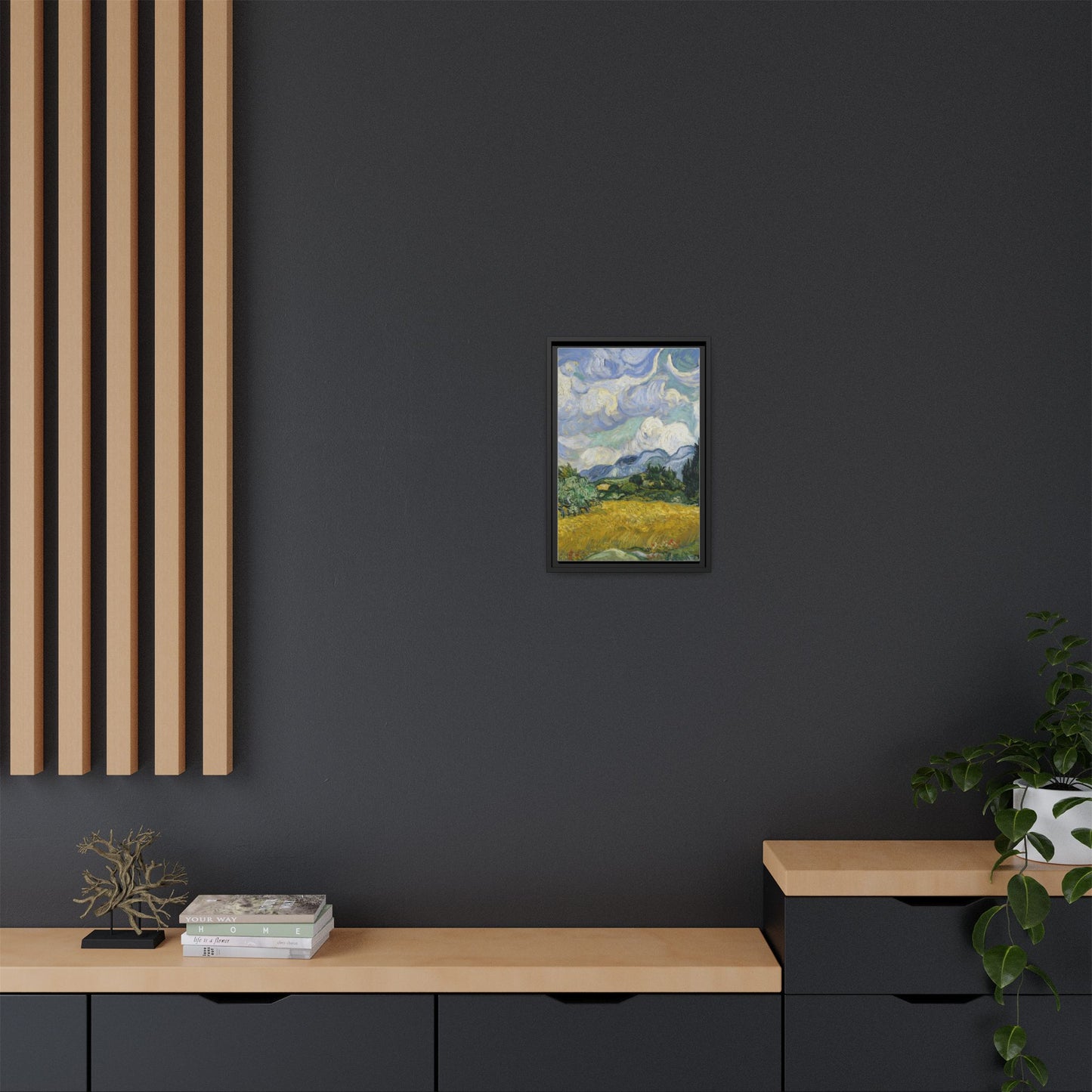Van Gogh - Wheat Field with Cypresses - Museum Collection - Framed Canvas Print
