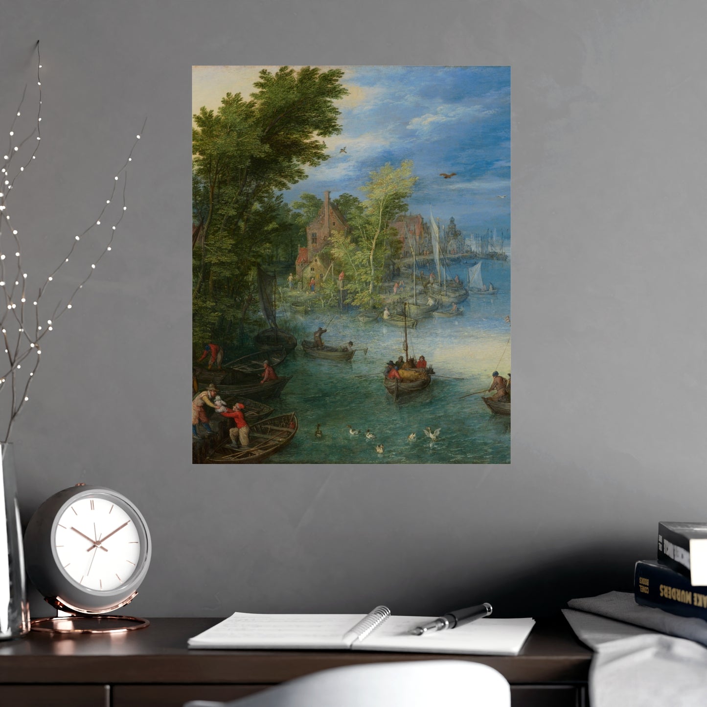 River Landscape Scene - Dutch Golden Age - Vintage Fine Art Print
