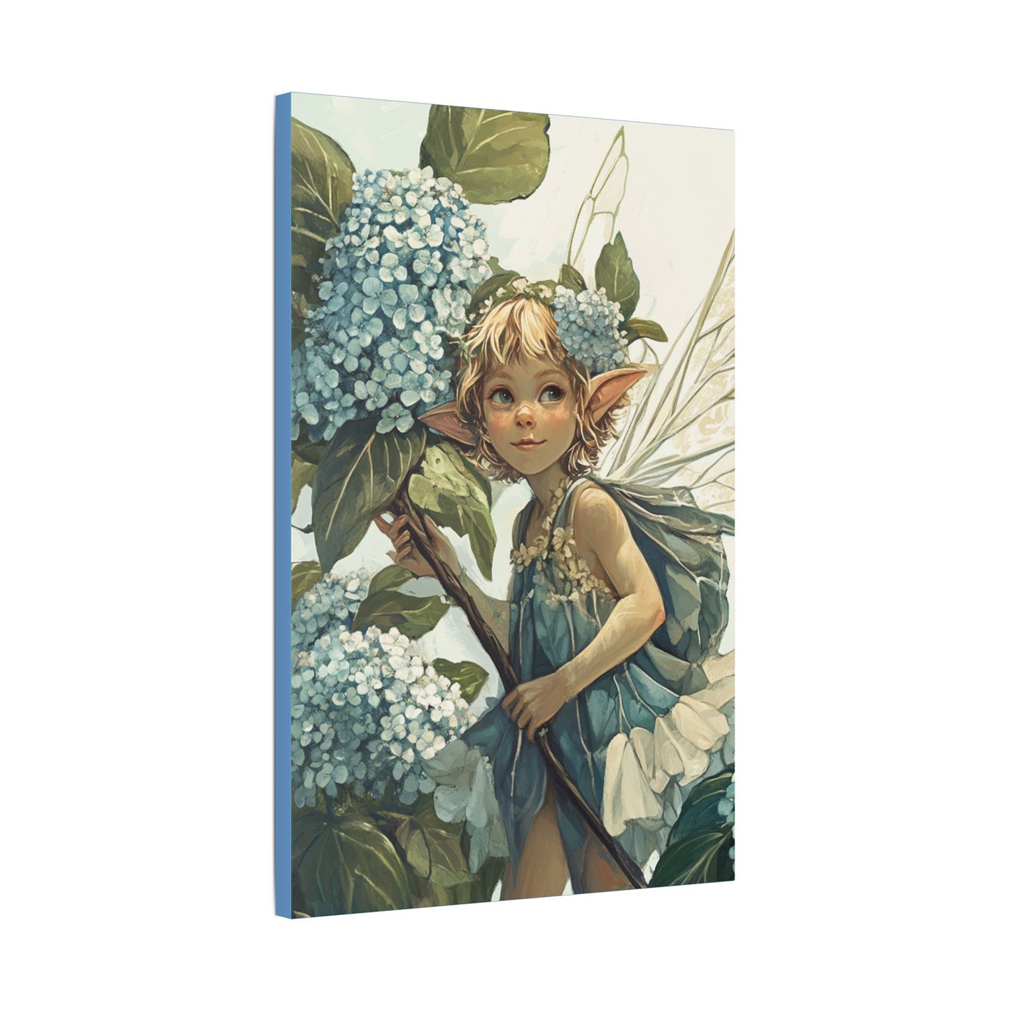 Blue Hydrangea - Flowers & Fairies Collection - Fine Art Print on Canvas