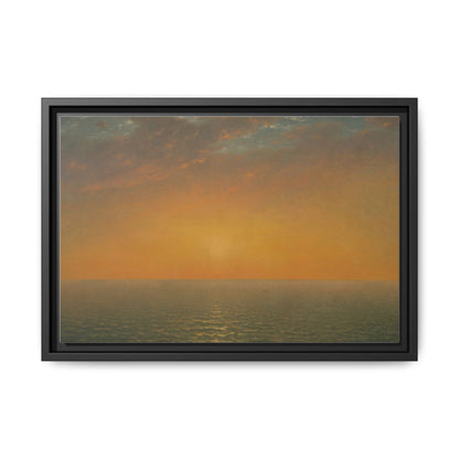 John Frederick Kensett : Sunset on the Sea (1872) - Museum Collection - Framed Canvas Print