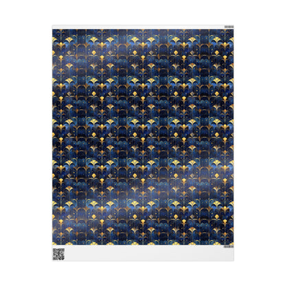 Art Deco Style - Navy & Gold - Art Print Wrapping Papers