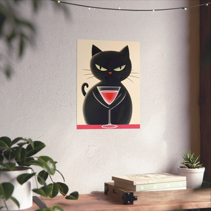 Yes, I'm Judging You - Cat Café Series - Black Cat Poster - Stylish Wall Art for Cat Lovers
