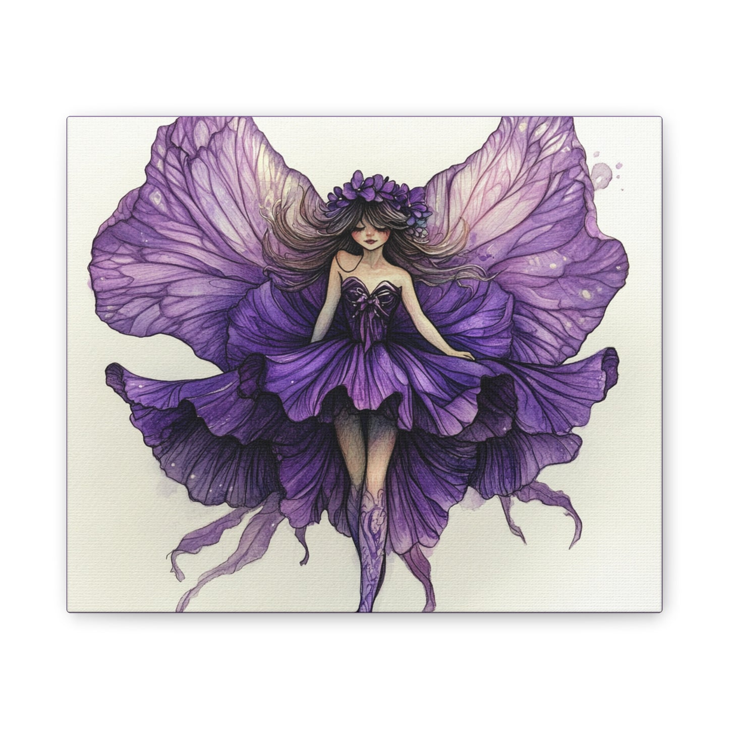 A Violet Affair - Fairies & Flowers Collection - Wall Art - on Canvas