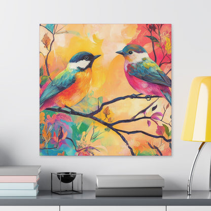 Love Birds in Paradise - Fine Art Print - Wall Art - on Canvas