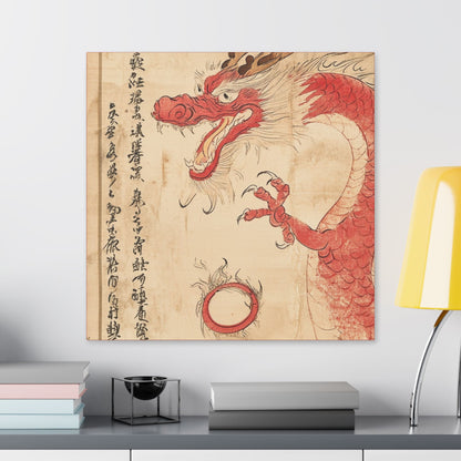 Red Dragon - Year of The Dragon  -  Fine Art Print on Canvas