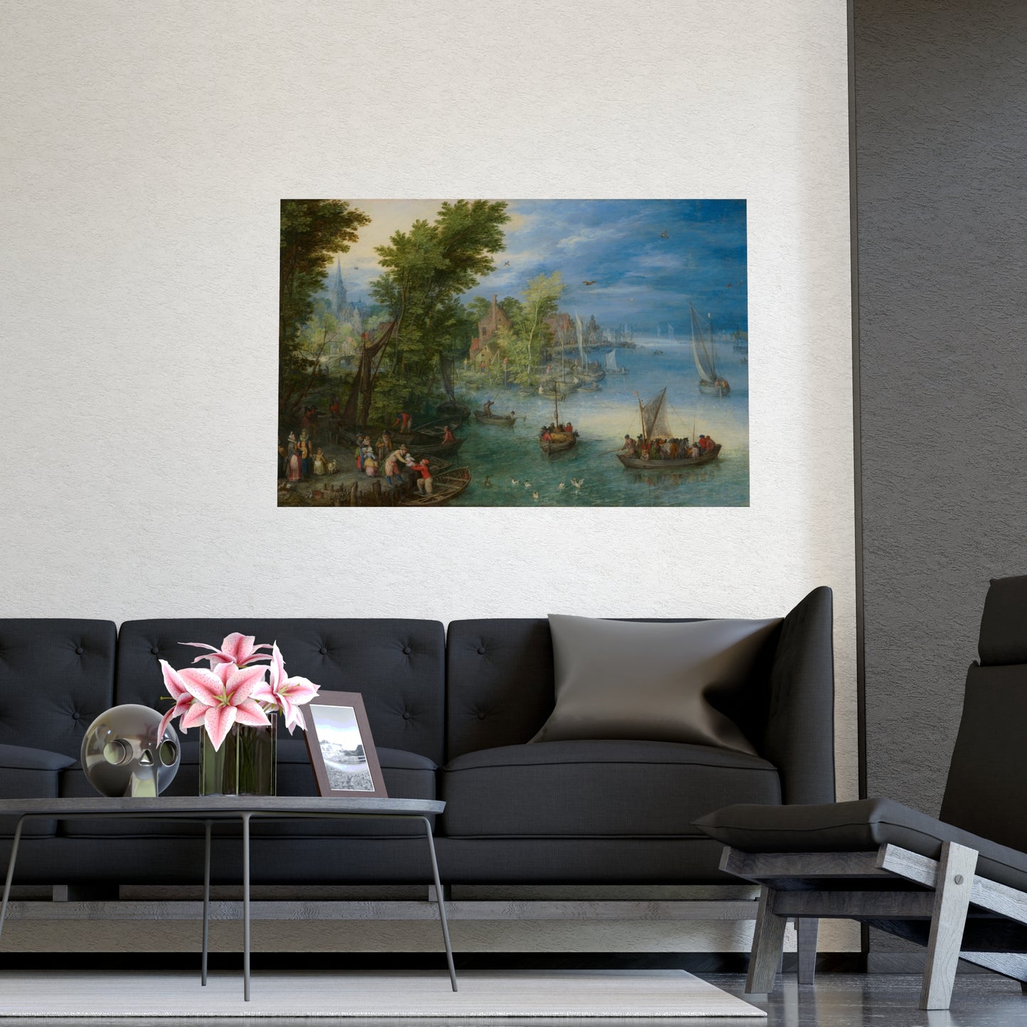 River Landscape Scene - Dutch Golden Age - Vintage Fine Art Print
