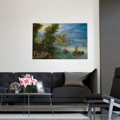 River Landscape Scene - Dutch Golden Age - Vintage Fine Art Print