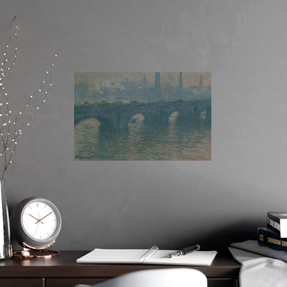 Waterloo Bridge Gray Weather - Monet Fine Art Poster