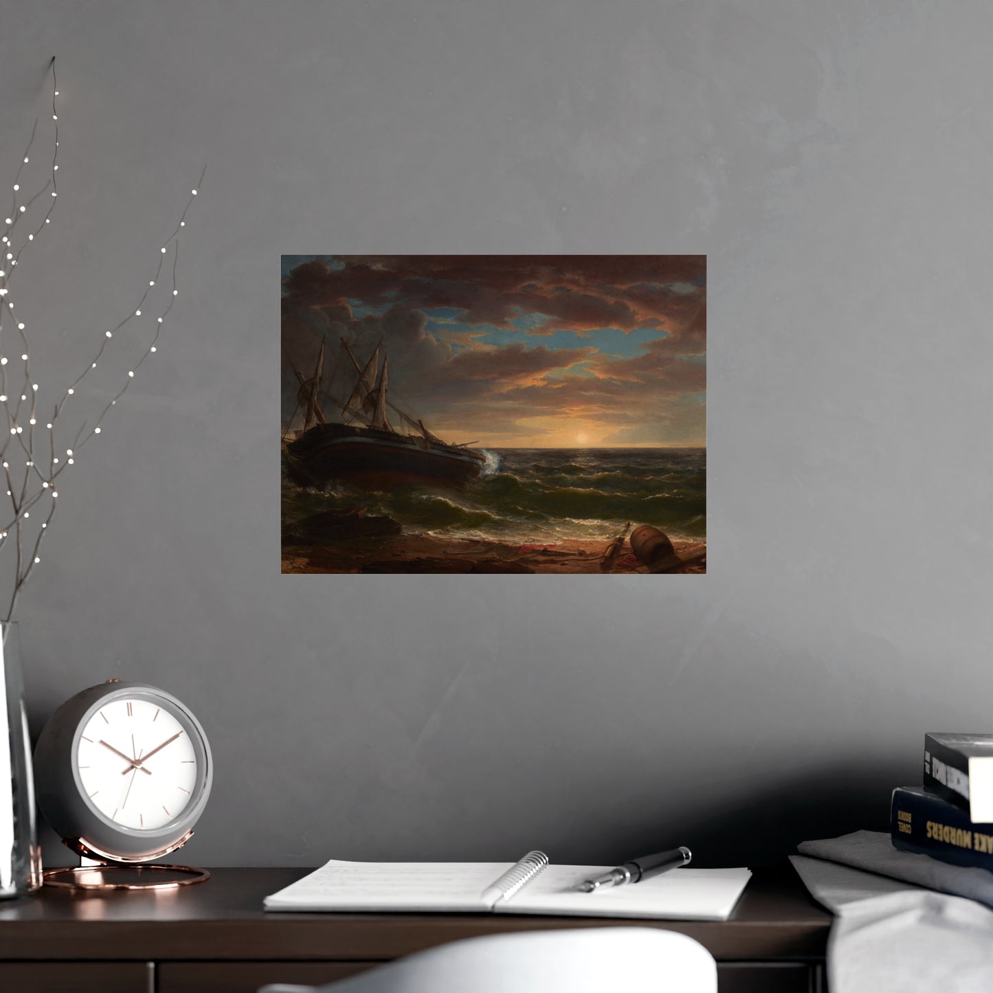 The Stranded Ship - Maritime Drama Fine Art Poster