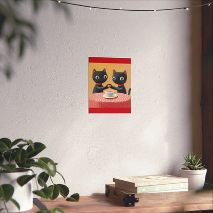 Cat Café - Loving Life - Matte Vertical Posters - Perfect Wall Art for Cat Lovers