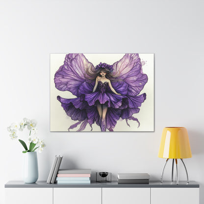 A Violet Affair - Fairies & Flowers Collection - Wall Art - on Canvas
