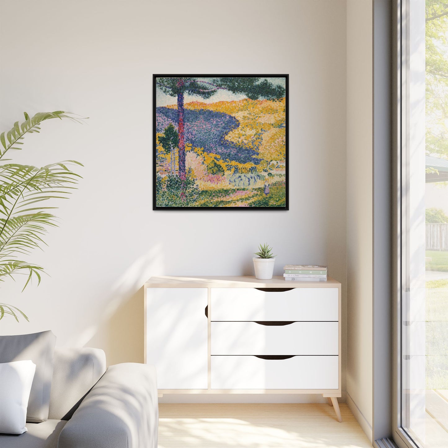 Valley with Fir Shade on the Mountain - Museum Collection - Framed Canvas Print