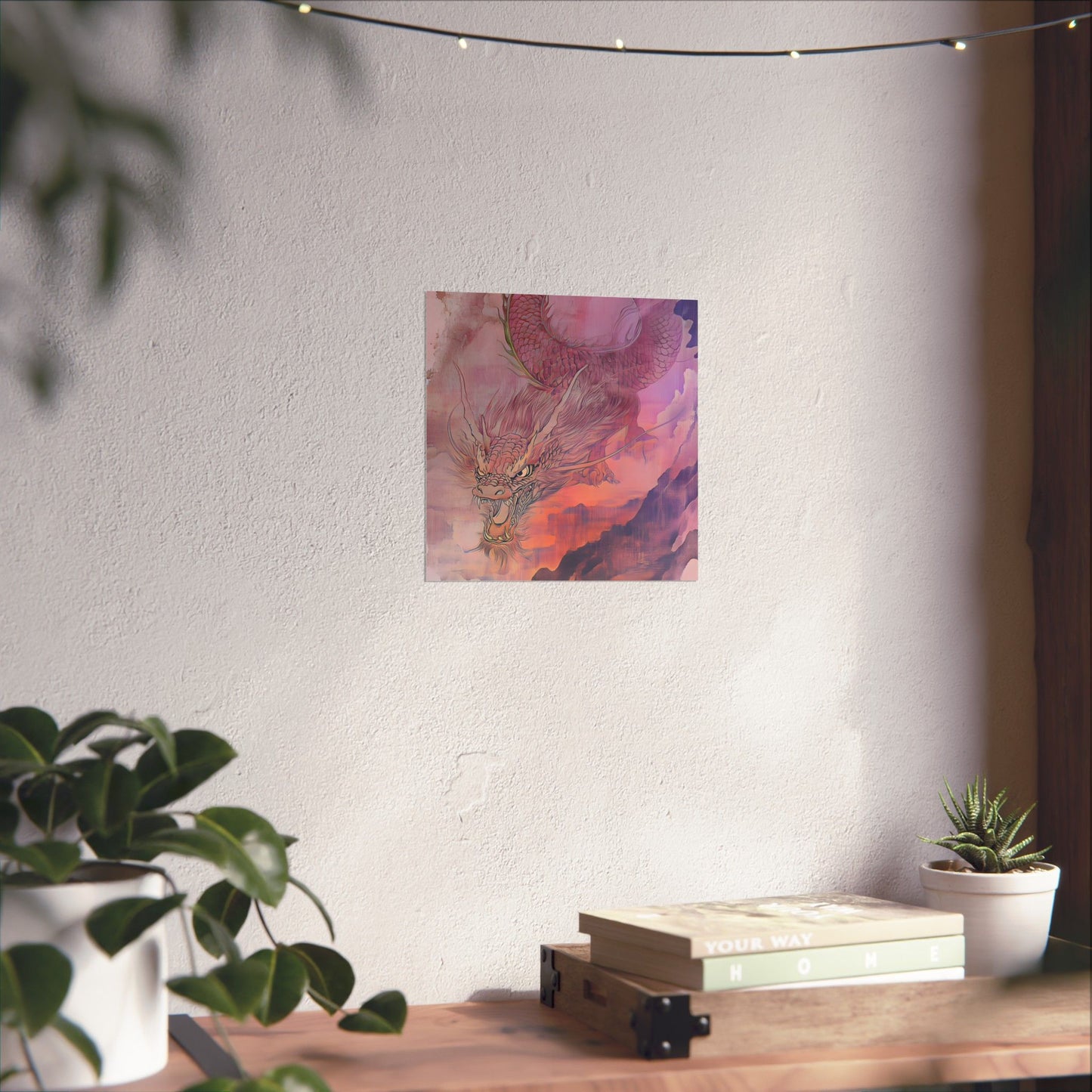 Mythical Red Dragon Fine Art Print - Matte Vertical Poster - Year of The Dragon Art - Zen Home Décor