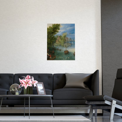 River Landscape Scene - Dutch Golden Age - Vintage Fine Art Print