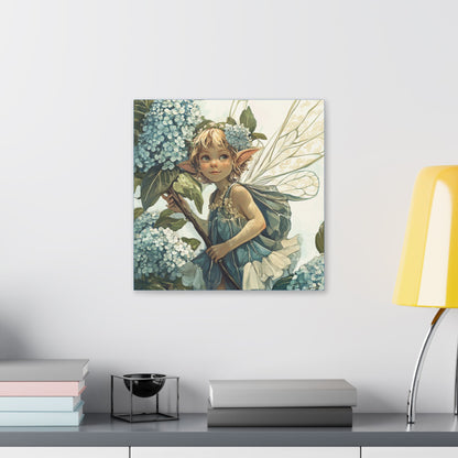 Blue Hydrangea - Flowers & Fairies Collection - Fine Art Print on Canvas