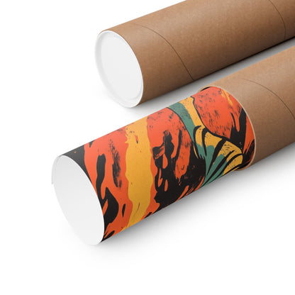 Unleashed - Tiger Jumping Through A Ring of Flames - Matte Vertical Poster - Eye-Catching Wall Art