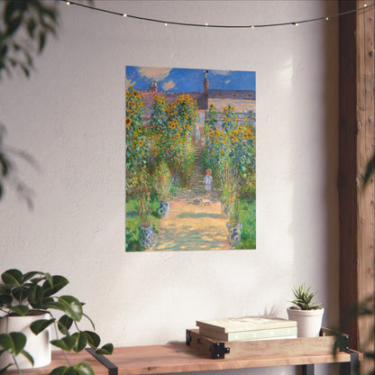 Monet - Garden at Vétheuil Sunflower Fine Art Print