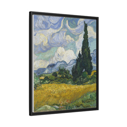 Van Gogh - Wheat Field with Cypresses - Museum Collection - Framed Canvas Print