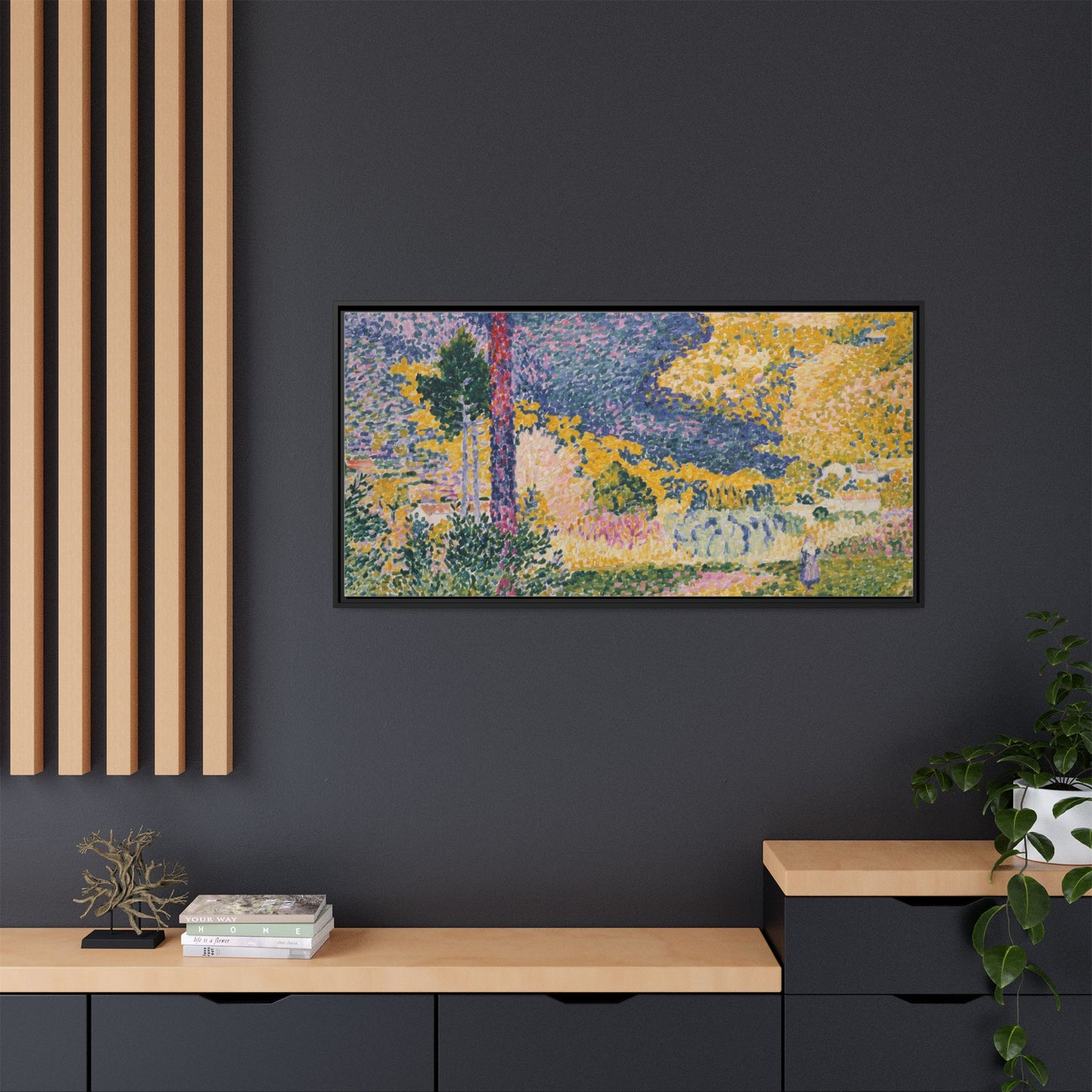 Valley with Fir Shade on the Mountain - Museum Collection - Framed Canvas Print