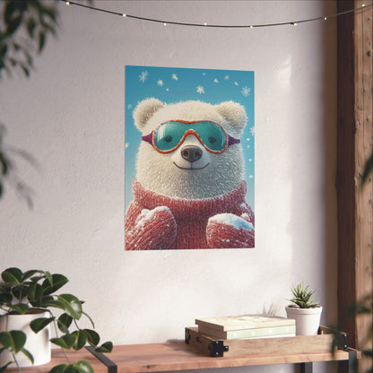 Chill Polar Bear Winter Poster - Cozy & Joyful -  Wall Art & Home Décor