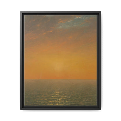 John Frederick Kensett : Sunset on the Sea (1872) - Museum Collection - Framed Canvas Print