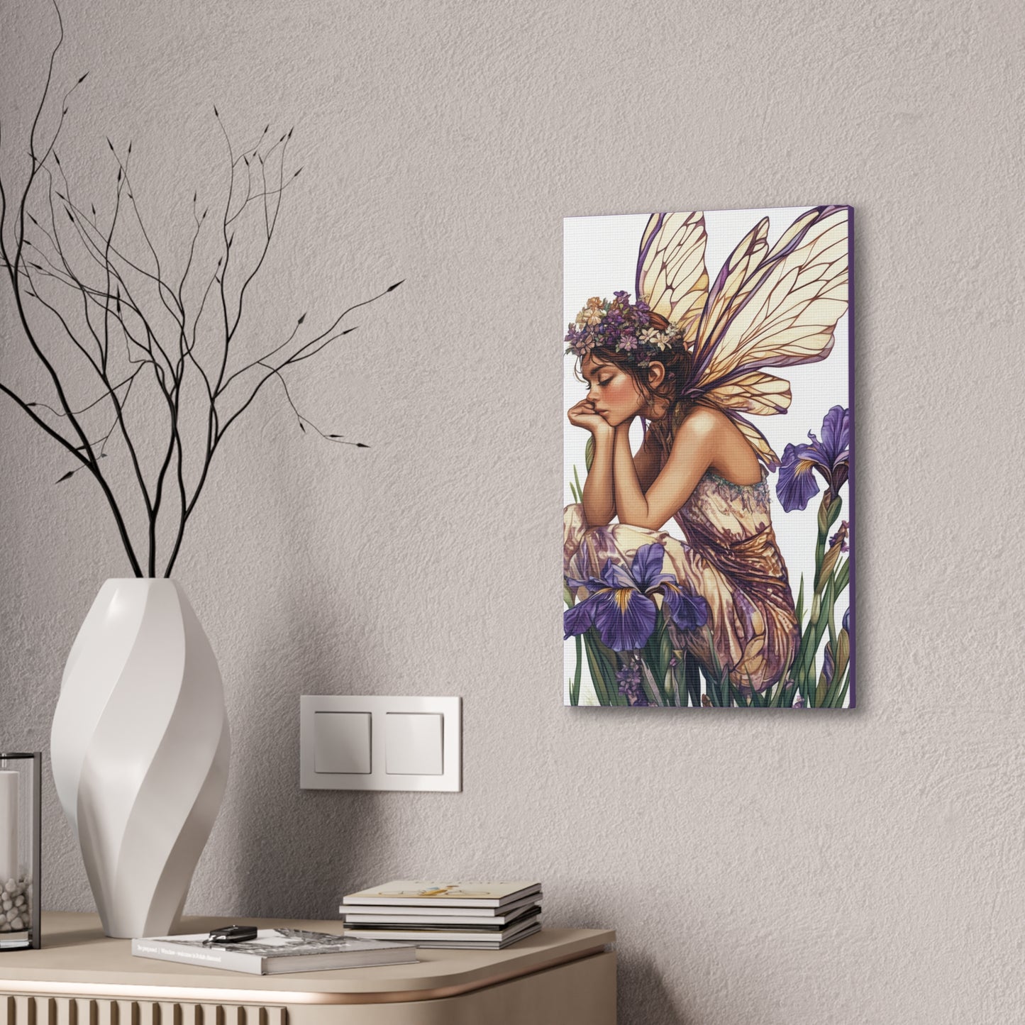 Iris You Were Here - Flowers & Fairies Collection - Fine Art Print on Canvas