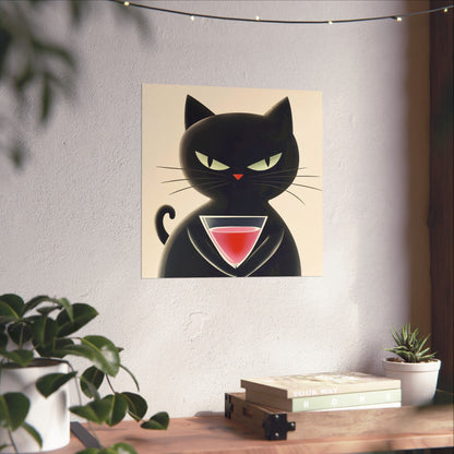 Yes, I'm Judging You - Cat Café Series - Black Cat Poster - Stylish Wall Art for Cat Lovers