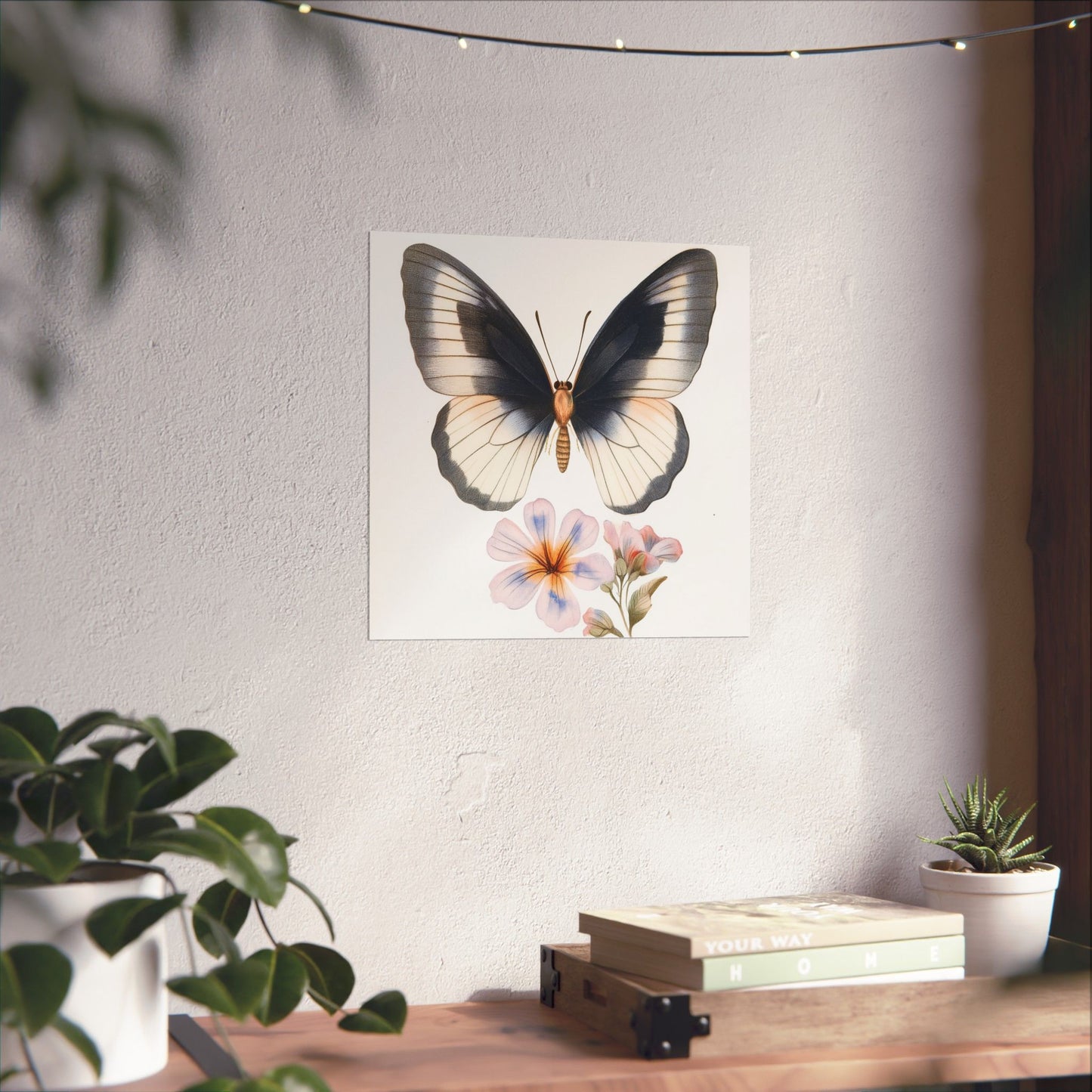 Vintage Butterfly Botanical Print - Matte Vertical Poster - Elegant Wall Art for Nature Lovers