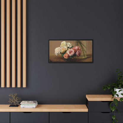 Henri Fantin-Latour : Roses and Lilies (1888) - Giclee Fine Art Print - Museum Collection Framed Canvas Print