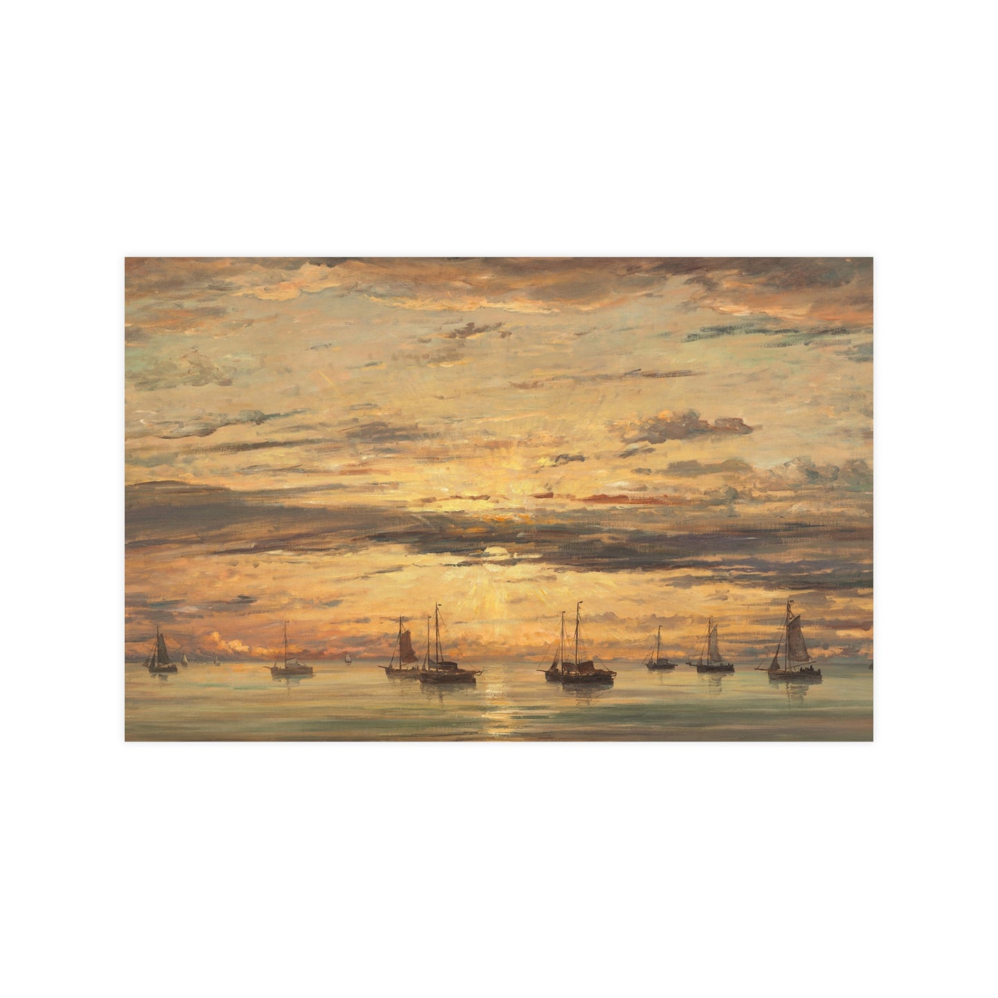 Sunset at Scheveningen - Dutch Maritime Fine Art Poster