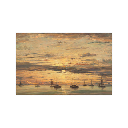 Sunset at Scheveningen - Dutch Maritime Fine Art Poster