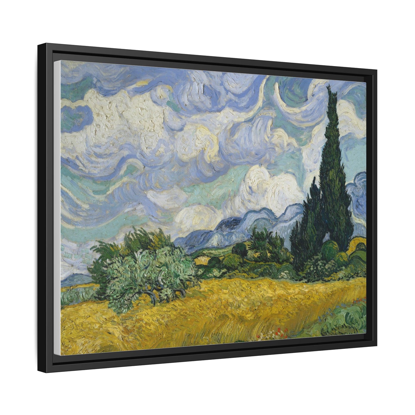Van Gogh - Wheat Field with Cypresses - Museum Collection - Framed Canvas Print