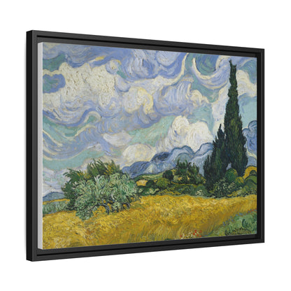 Van Gogh - Wheat Field with Cypresses - Museum Collection - Framed Canvas Print