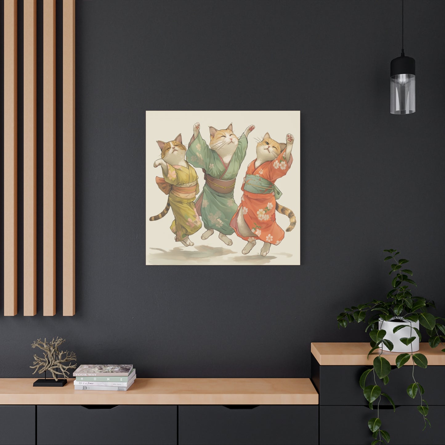 Cheery Cats Prancing - Wall Art Canvas - Home Décor