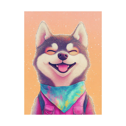 Shiba Inu So Happy - Matte Vertical Poster - Brighten Your Space with Joy - Love Dogs - Wall Art