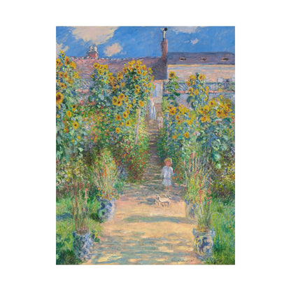 Monet - Garden at Vétheuil Sunflower Fine Art Print