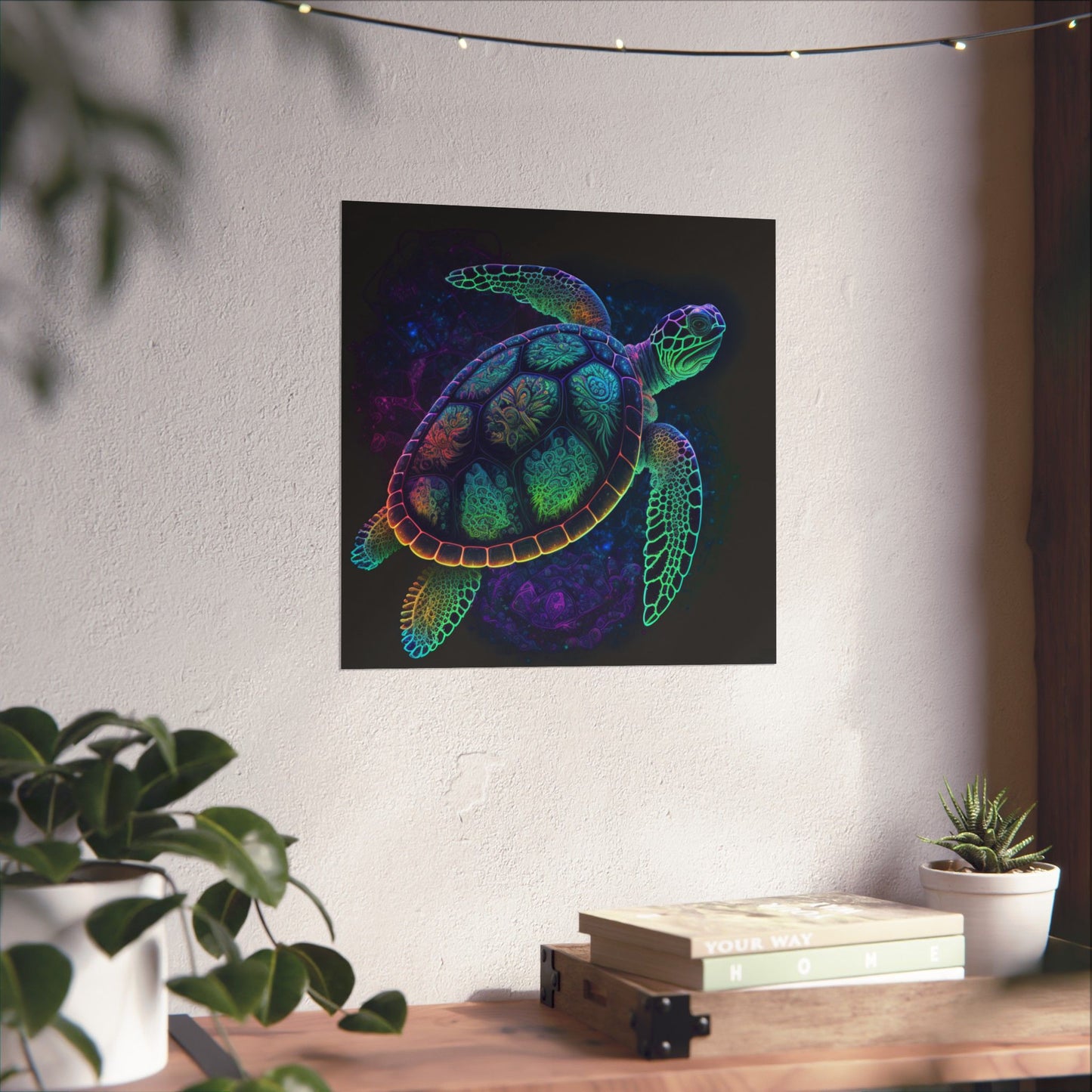 Trippy Turtle - Nautical Fine Art Print - Matte Vertical Poster - Ocean Art for Beach Lovers
