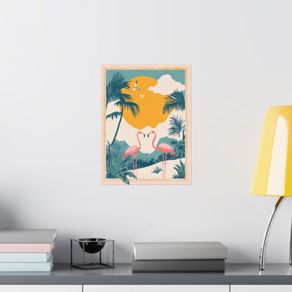 Welcome to Miami - Tropical Flamingo Poster - Boho Wall Art - Bohemian Art Prints - Home Décor