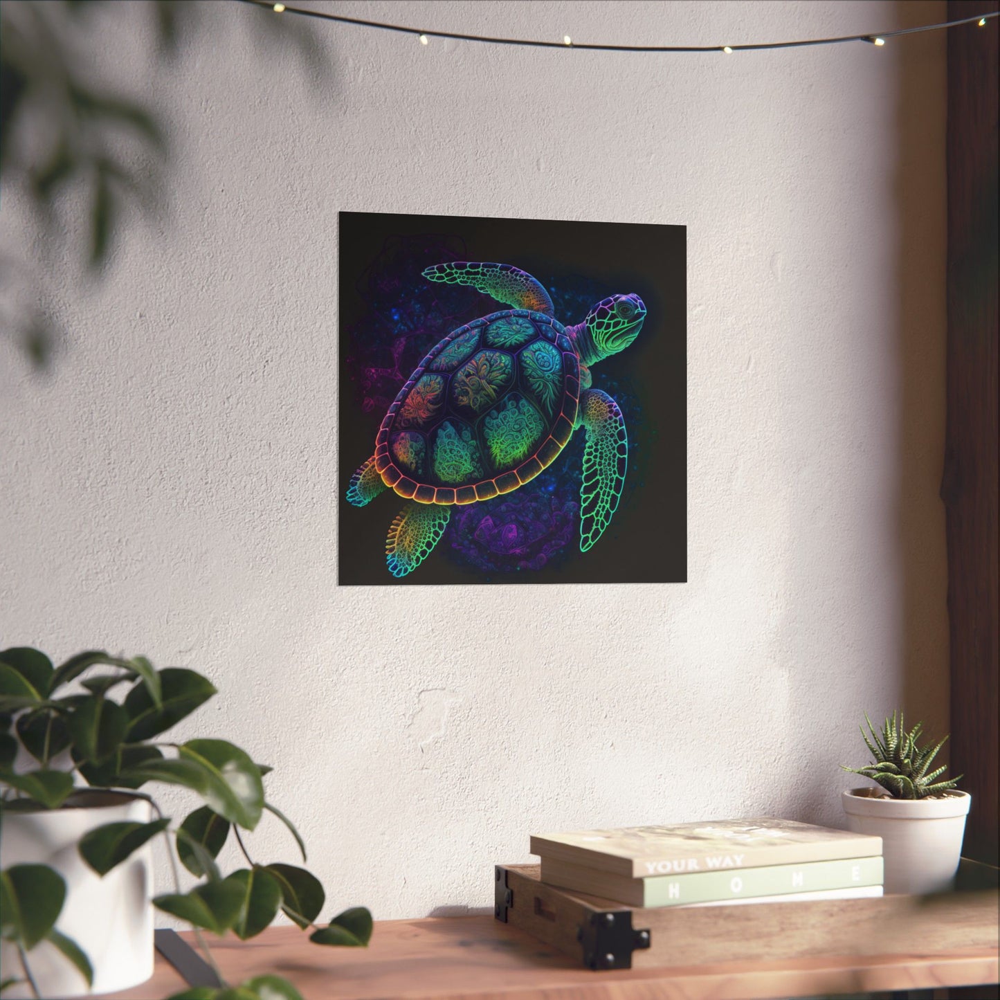 Trippy Turtle - Nautical Fine Art Print - Matte Vertical Poster - Ocean Art for Beach Lovers