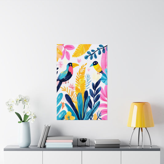 Island Birds Fine Art Print - Vibrant Wall Art -  Poster - Colorful Décor for Nature Lovers & Bird Watchers