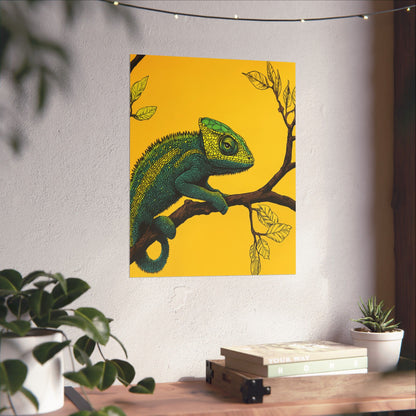 I am not Amused - The Candid Chameleon - Whimsical Animals - Fine Art Print - Vertical Poster - Bohemian Wall Art
