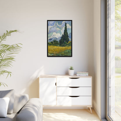 Van Gogh - Wheat Field with Cypresses - Museum Collection - Framed Canvas Print
