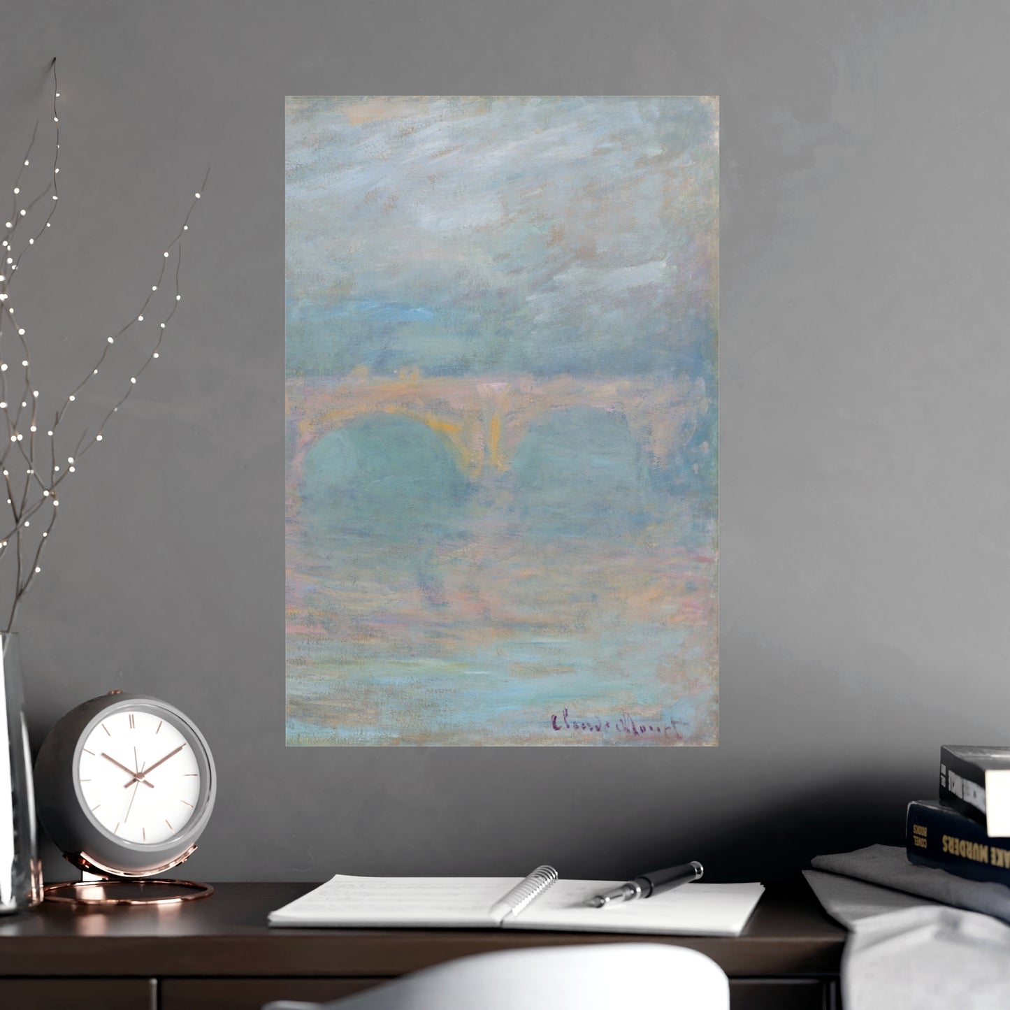 Waterloo Bridge London at Sunset - Monet Fine Art Poster