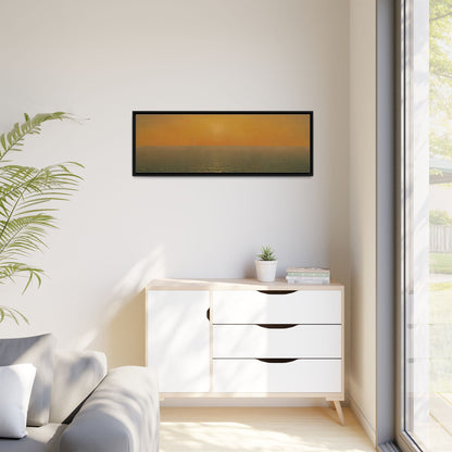 John Frederick Kensett : Sunset on the Sea (1872) - Museum Collection - Framed Canvas Print